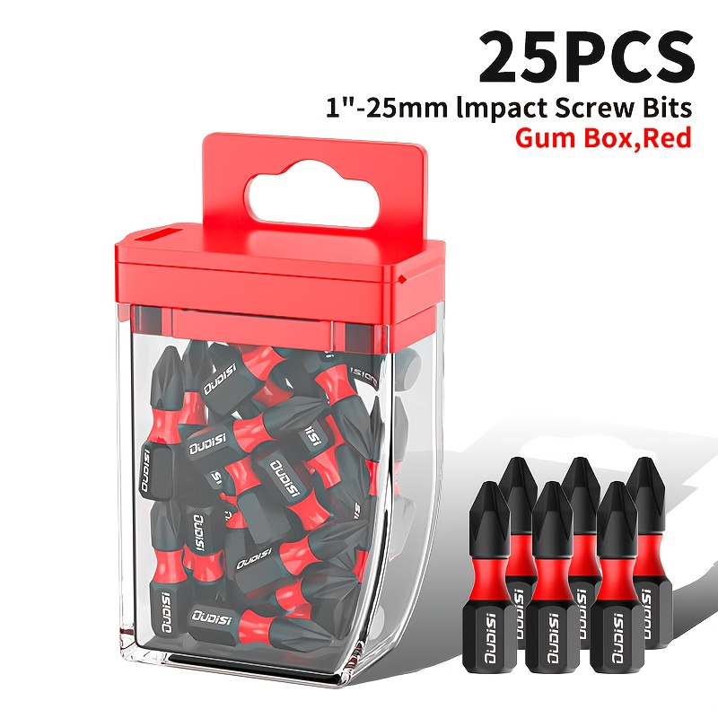 25/15pcs Magnetic Screwdriver Set -25pcsph2 * 25mm/15pcsph2 * 50mm-s2 Steel Screwdriver Set, Screwdriver Head, Cross Drill Bit, No - Including Storage Box