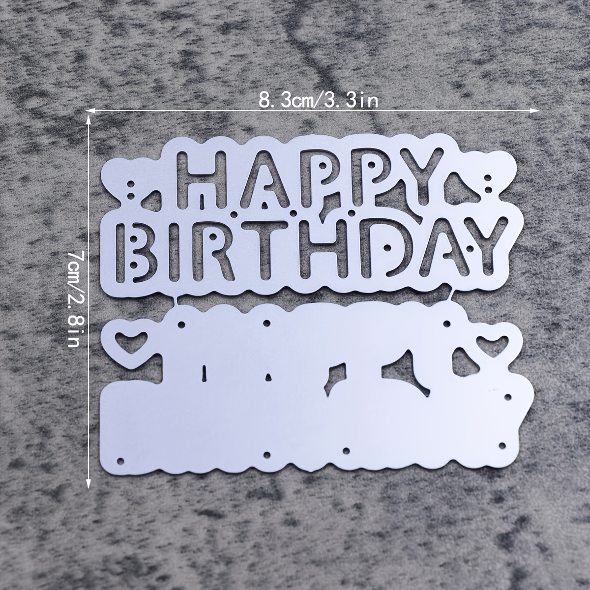TEMU Nouveautés Joyeux Anniversaire en Métal pour Scrapbooking, Découpe de pour la Création de Cartes et Album Photo, Papier Fait Main, Mariage,