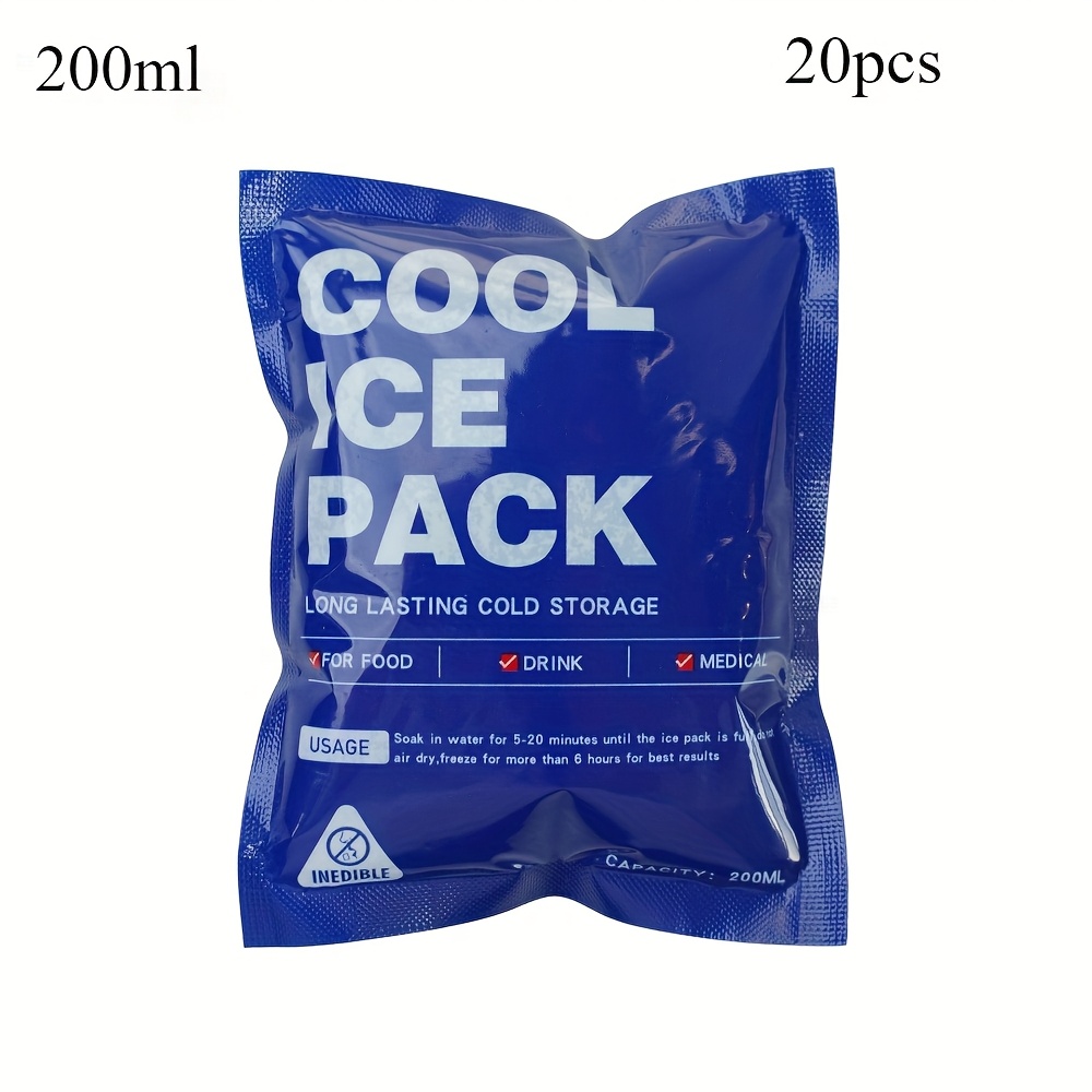 TEMU 10pcs/20pcs Reusable Portable Self Absorbent Ice Bag, Leak-proof Cooling Bag For Food Preservation And Transportation, Portable Freezer Block Cooler, Very Suitable For Outdoor Camping And Picnics