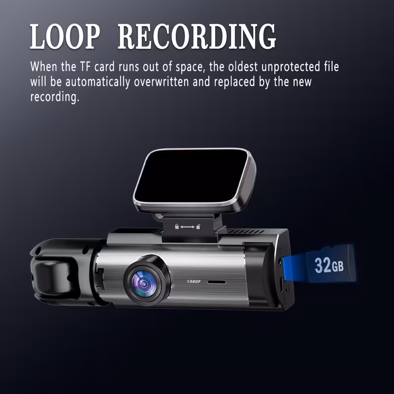 dashcam 1080p para , 1080p delantera y 720 , con visión nocturna ir, grabación en bucle, cámara dvr para coche de con pantalla ips de 3.16 pulgadas, cámara de video para tablero de coche, de 32gb. Detalles del producto 4