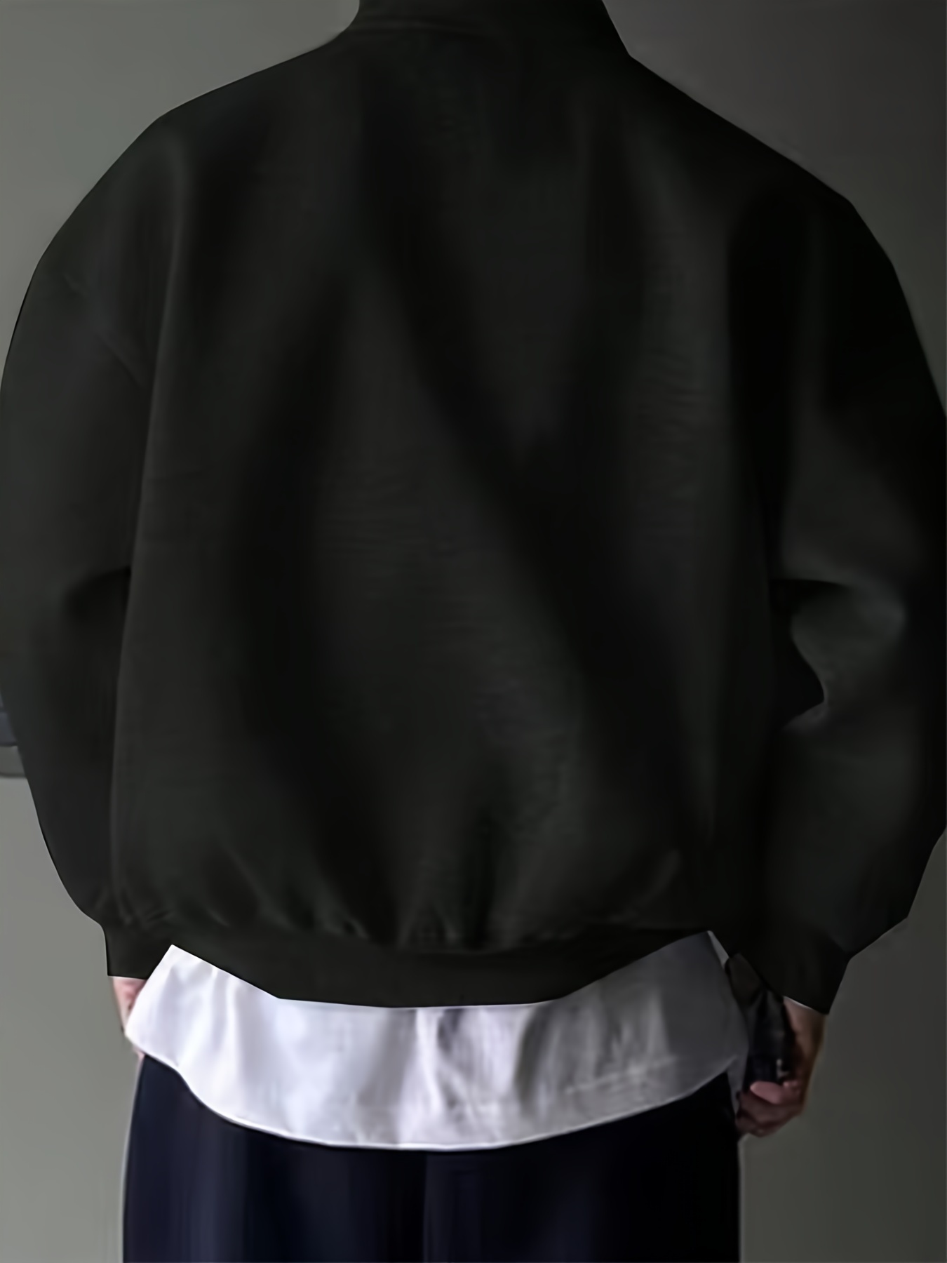 Men's Casual Zip-Up Pullover Sweatshirt - Soft, Comfortable Long Sleeve with Rose Logo, Stand Collar, Ideal for Spring/Fall, 100% Polyester