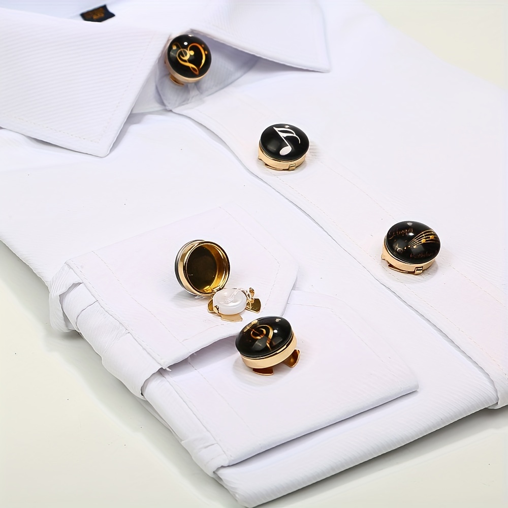 3pcs set mens shirt buttons time gemstone note buttons - Temu