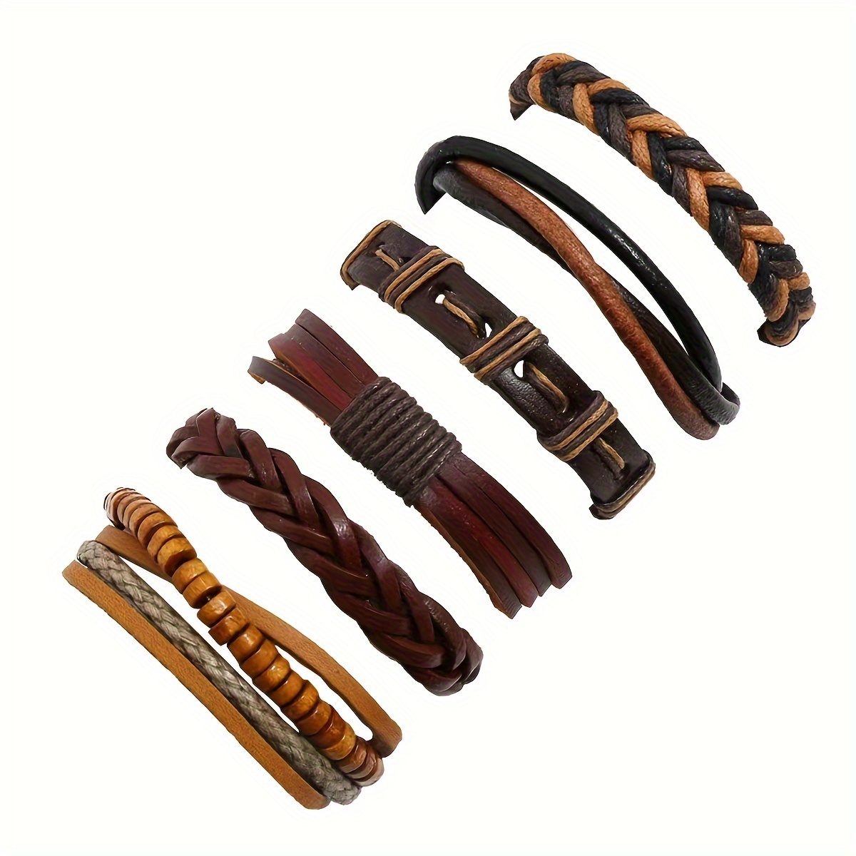 MINGSUN Punk Leather Wrap Bracelet For Men & Women – Adjustable Gothic Cuff With Studs & Rhinestones