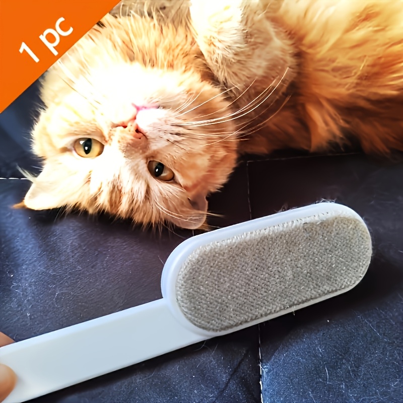 TEMU Brosse anti-poils statiques réutilisable double face - Brosse de nettoyage pour poils de chat, outil manuel anti-poils - Pas besoin