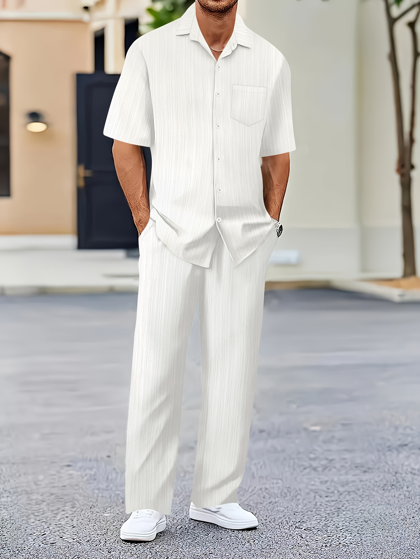 conjunto piezas hombre: pantalón largo casual Temu Ecuador