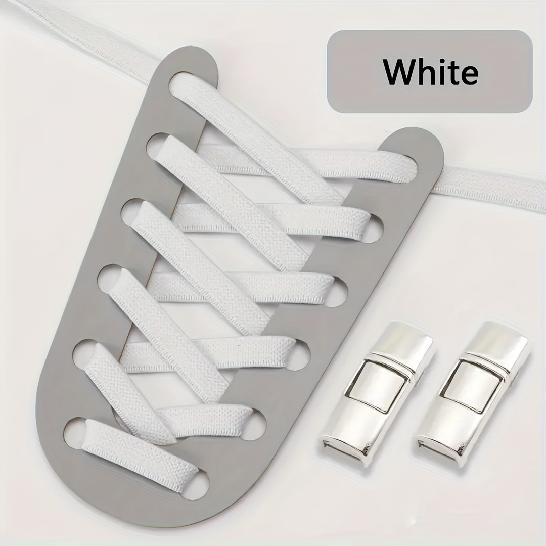 Image of 1 Pair Of No-tie Shoelaces With Cross Lock, Elastic Acetate Sneaker Laces, Convenient Lazy Shoelaces For Casual Shoes