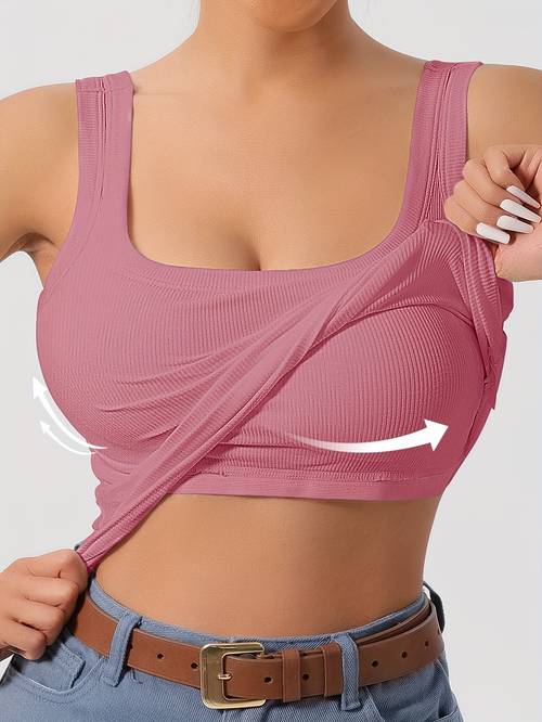 u back womens vest with removable padded bra fit solid layer for inner or outer wear