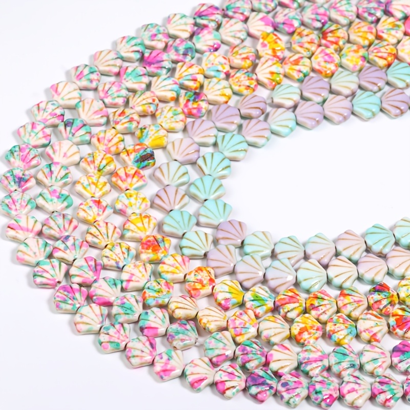Bohemian Style Seashell Ceramic Beads for Jewelry Making, 41pcs Set