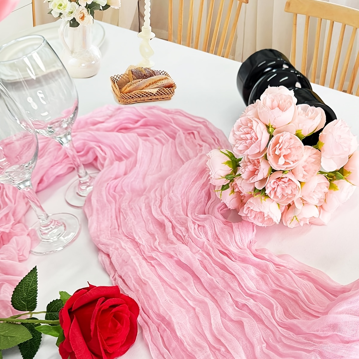 TEMU 1 Table Runner, Suitable For Weddings, Birthday Parties, Parties, And Home Centerpieces.