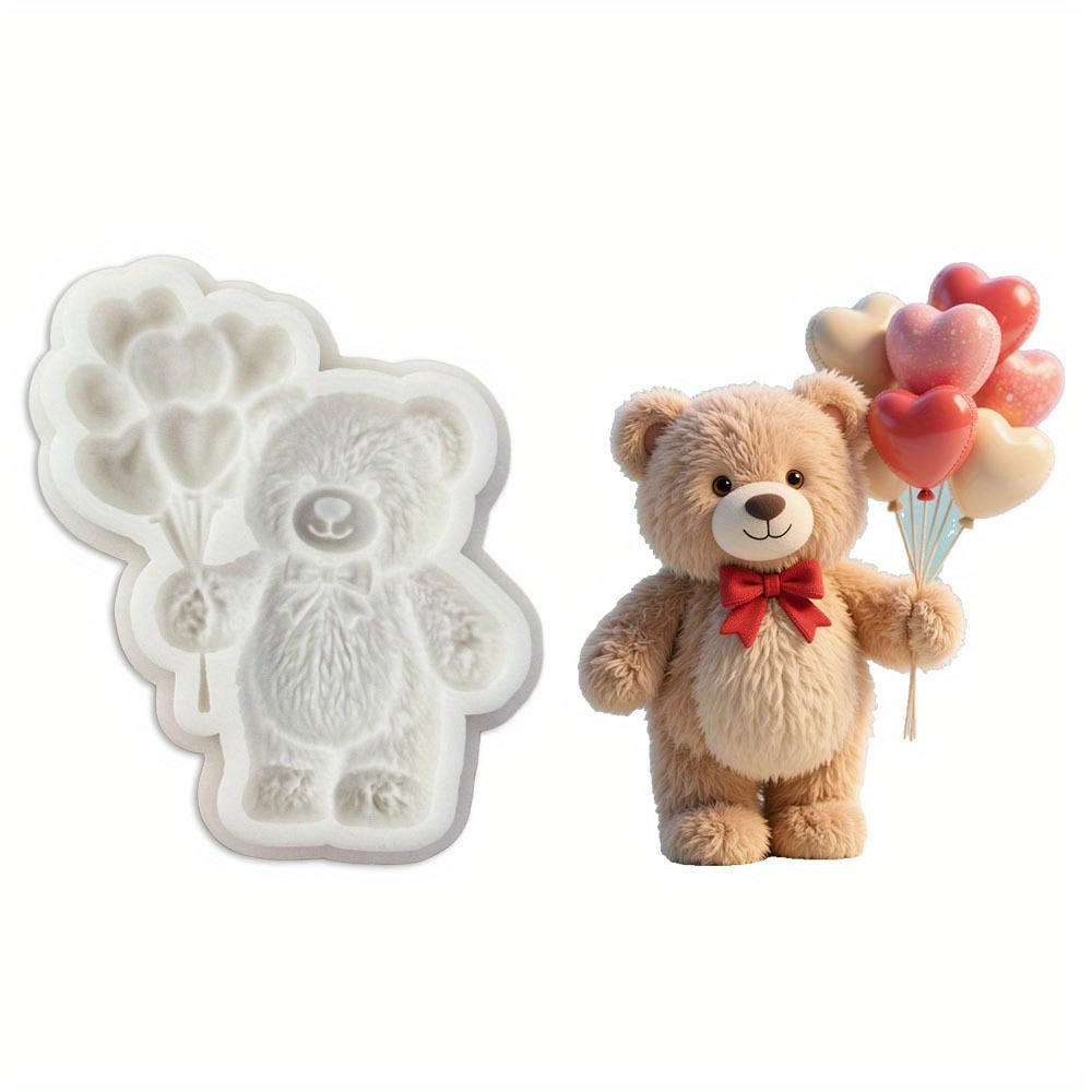 Image of Balloon Bear Fondant Baking Silicone Mold Stencils, Baking Mold