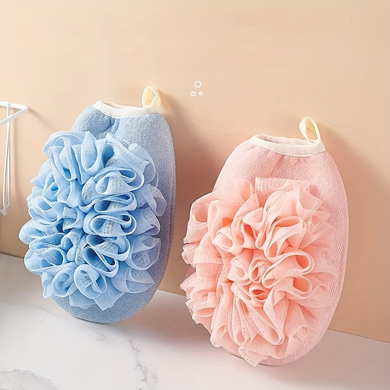 

2-in-1 Exfoliating Bath Sponge And Shower Glove Set For Gentle Skin Care, Soft Fine Mesh Loofah For Men And Women, Back Scrubber Bathing Accessory With Non-irritating Texture For Full Body Cleanse