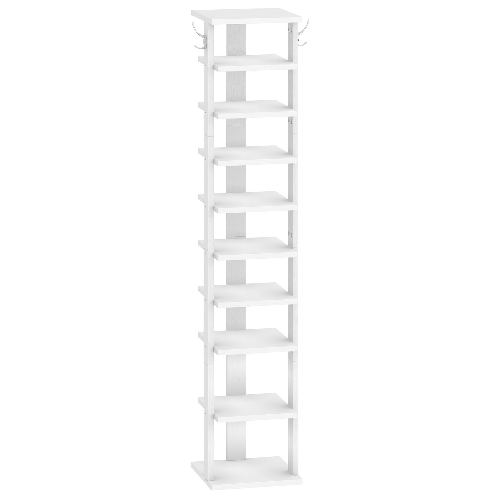 10-tier Narrow Shoe Rack, Vertical Shoe Cabinet, Unique Hook Design, Space- Shoe Storage Rack Suitable For And Bedrooms