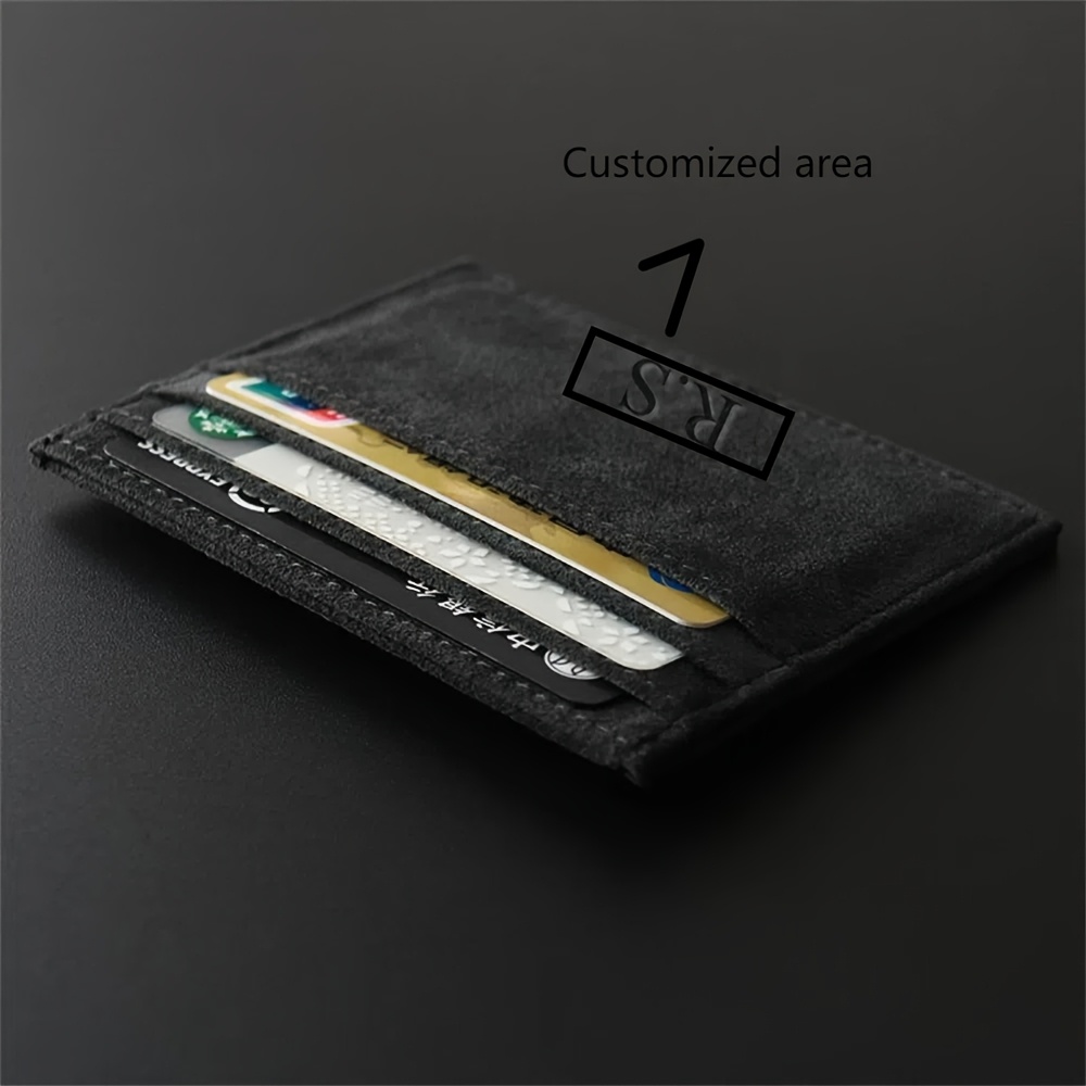 Personalized Name Ultra-thin Card Bag Men's Anti-fur Faux Leather Texture Card Cover Multi-card Space And Clip Men's Multi-functional License Cover Women
