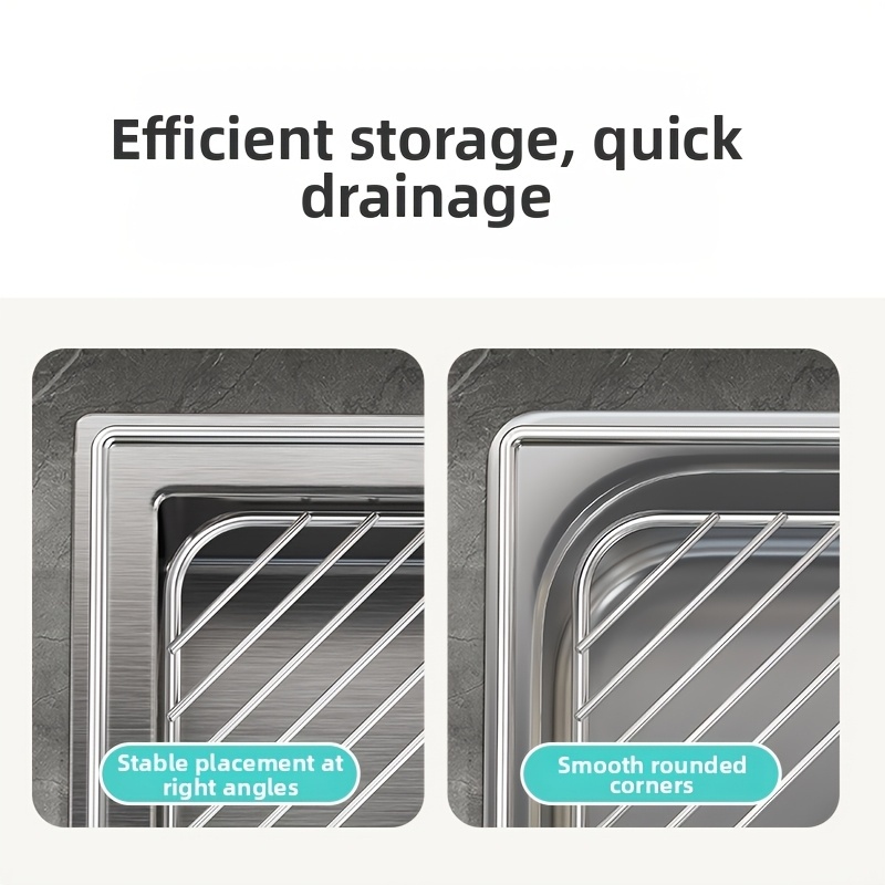 Stainless Steel Triangular Sink Draining Rack Organizer