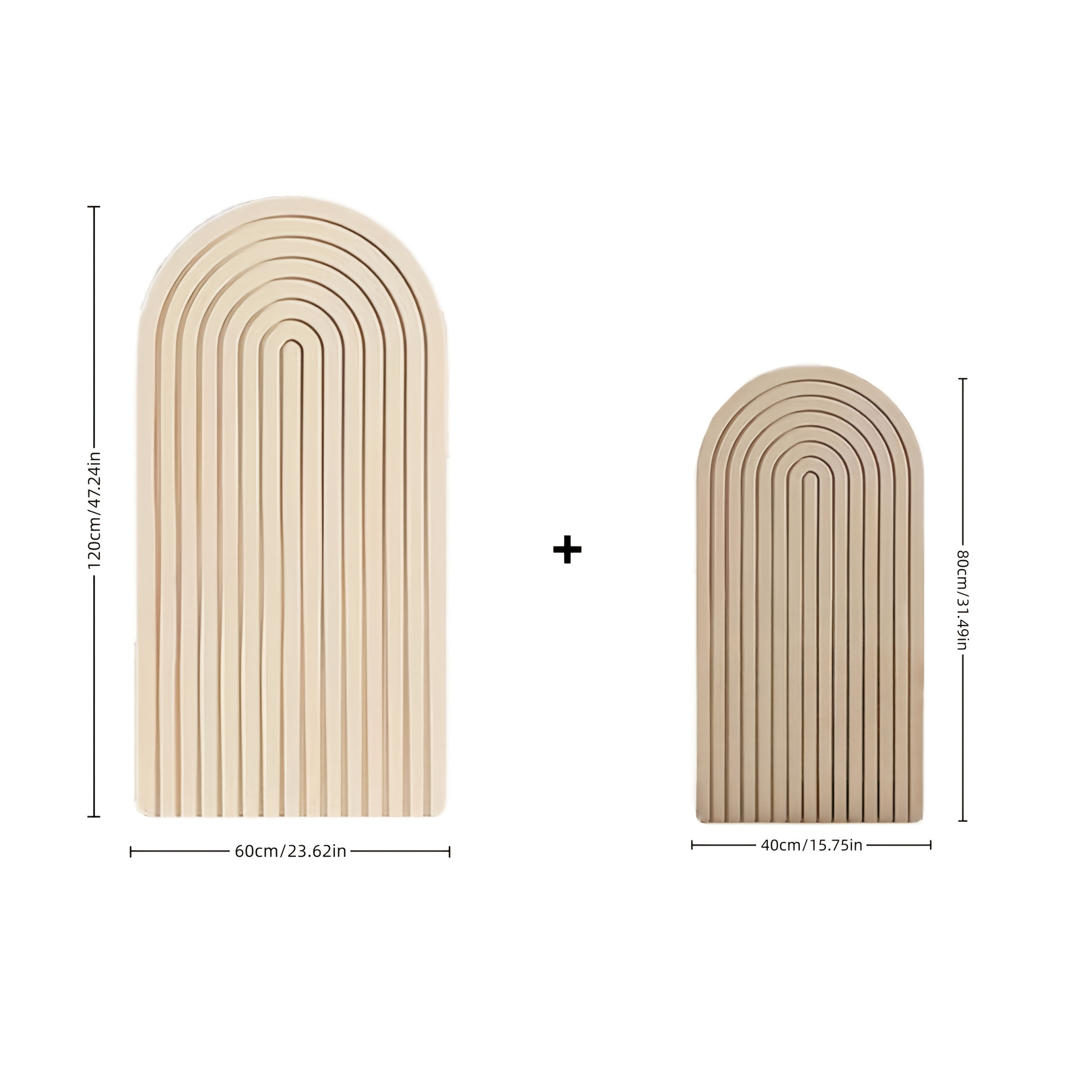 TEMU Paquete combinado engrosado de tableros de fieltro arqueados a rayas de 40X80Cm y 60X120Cm, tableros de notas decorativos, tableros de anuncios