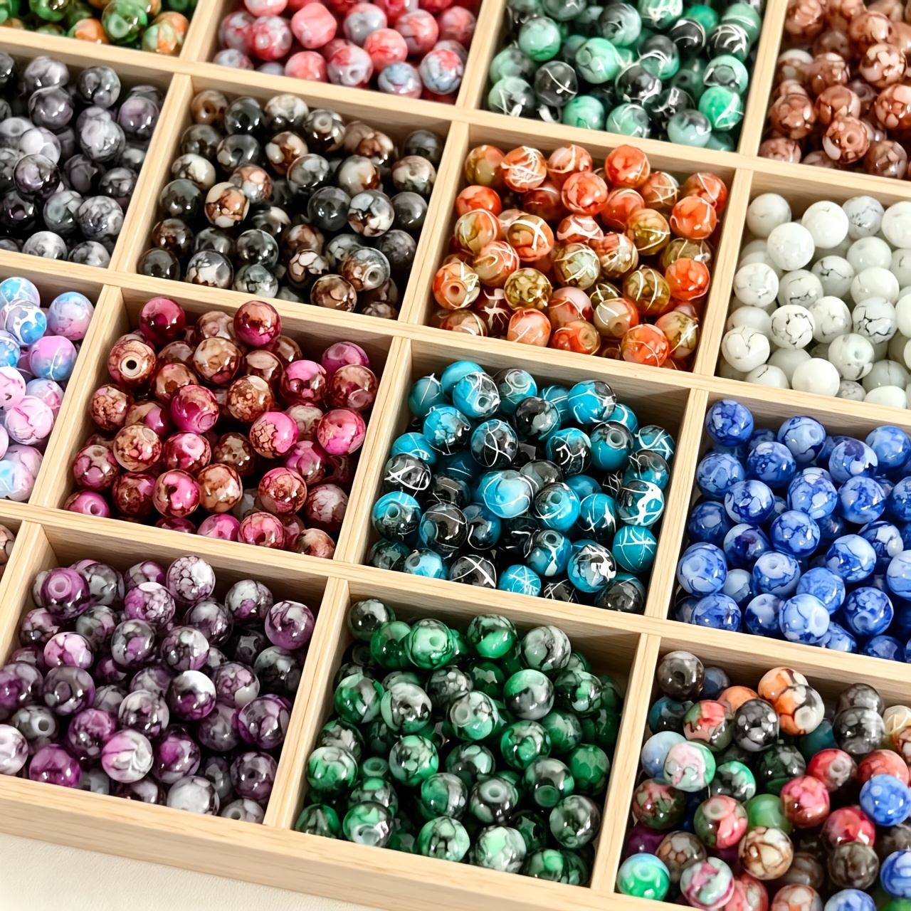 TEMU 135pcs 6mm Vintage Glass Beads Handmade Bead Materials Mixed Colors Glass Beads Women's Fashion Pendant And Pendant Bracelet > Women's Beading >