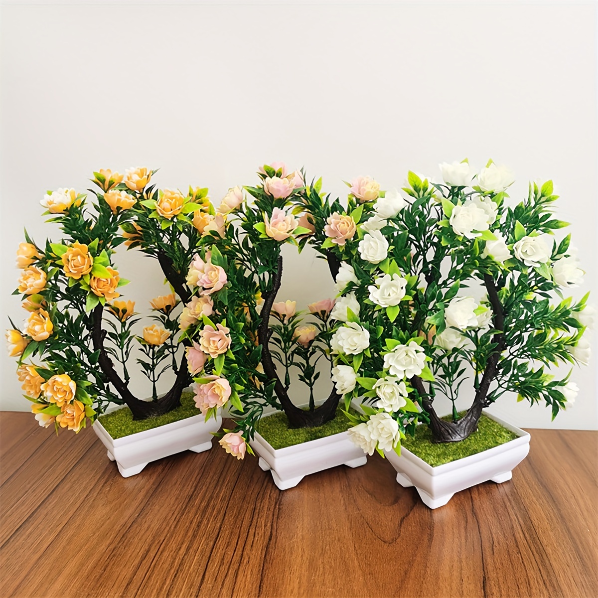 

1pc With Basin Simulation Plant Fake Flower Plastic Flower Set Home Decoration Ornaments Indoor Dining Table Living Room Flower Arrangement Art Small Potted Plant