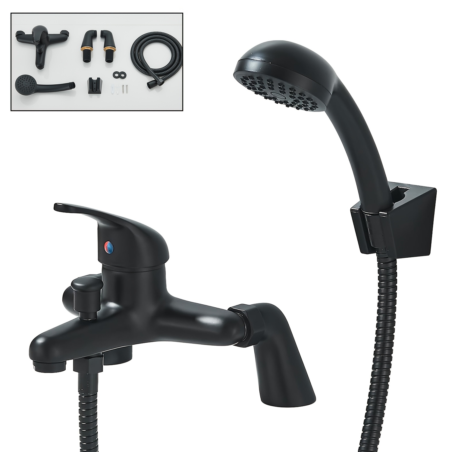 TEMU Bathroom Bathtub Faucet With Handheld Showerhead Modern Bathroom Sink Faucet With Showerhead Modern Bathroom Curved Bathtub Shower Faucet With
