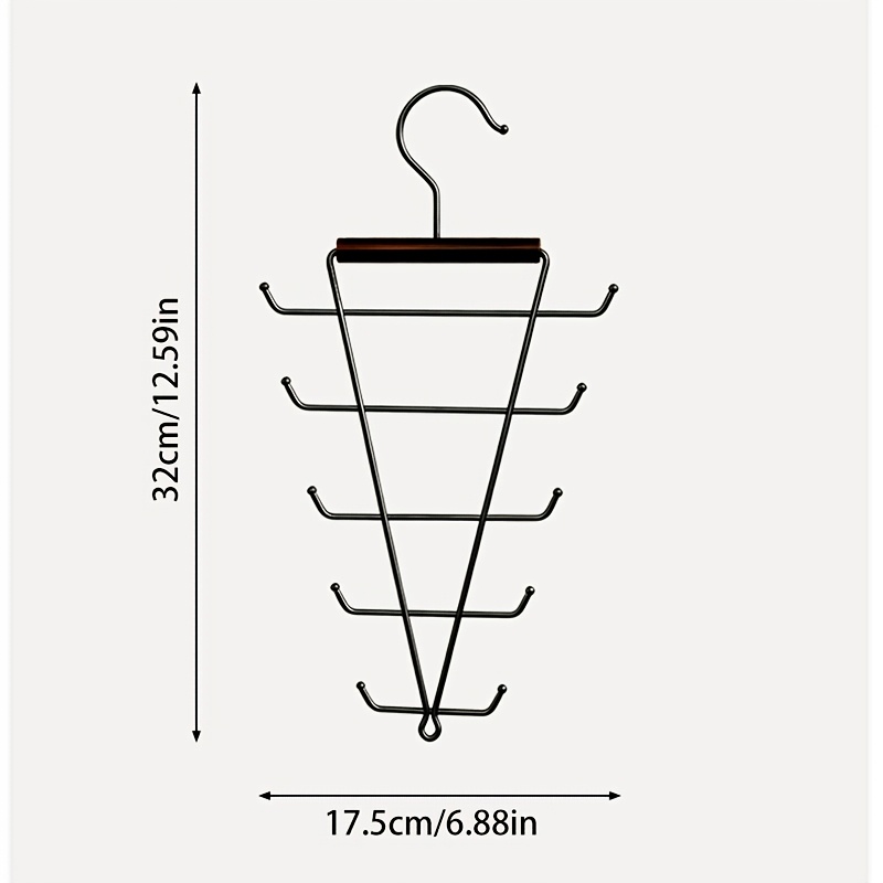 TEMU 1 Set Of V-shaped Double-arm Hangers, Which Can Rotate 360Â°, With 10 Hooks, Suitable For Hats, Drying Racks, Space, Suitable For Dormitories,