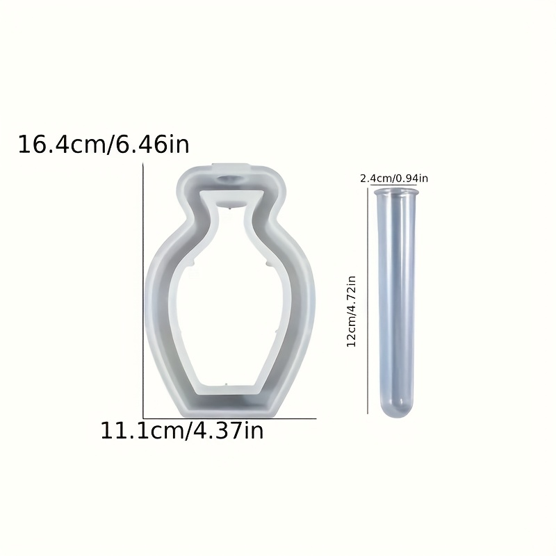 Image of Resin Casting Mold, Geometric Flower Arrangement Vase Silicone Mold, Irregular Hydroponic Vase With Test Tube Flower Arrangement Gypsum Clay Mold, Simple Vase Desktop Ornament Drip Glue Mold