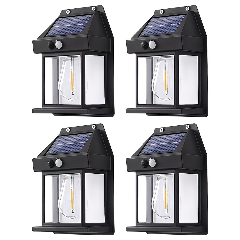 TEMU Solar-powered Wall Lamp With 3 - Outdoor Lighting For Garden, Villa Courtyard Decor