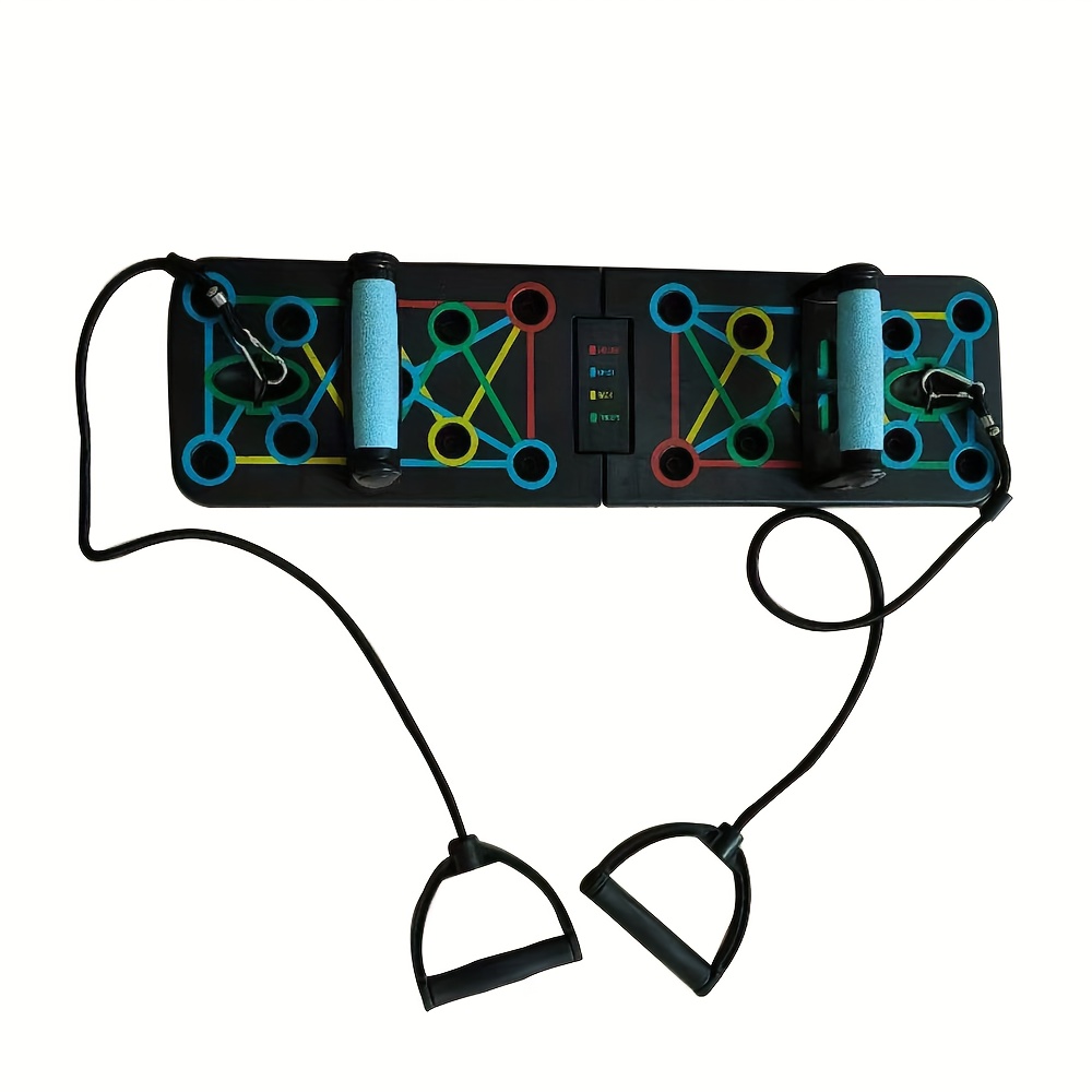 Multifunctional Folding Push-Up Board, Chest Muscle Training Auxiliary Equipment, PP Material - No Charging Required, Portable Home Fitness Equipment, Suitable for Full Body Exercise, Push-Up Bar, with Resistance Band, Home Gym Push-Up Bar, Floor-Type Push-Up Handle, Professional Strength Training Equipment, Professional Training Kit, Foldable Push Bar And Resistance Band, Home Fitness Equipment, Chest And Arm Muscle Training, Strength Training