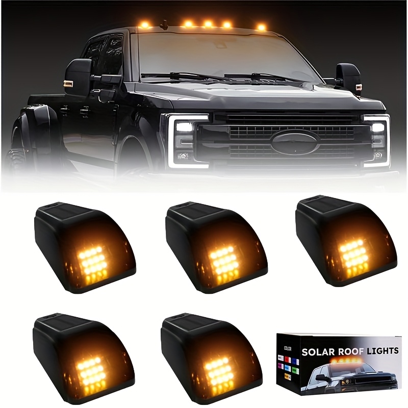 Solar Wireless No Drill Cab Lights For Truck Roof, Solar-powered Truck Cab Lights With