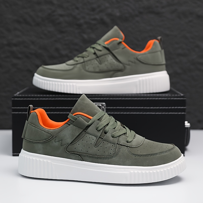 Zapatillas Ligeras y Transpirables para Hombre con Suela Acolchada de EVA y Parte Superior Sintética - Calzado Casual de Calle con Cordones, Ideal para Correr, Caminar, Tenis - Calzado Deportivo Minimalista de Punta Redonda para Atuendos Informales (Todo el Año)