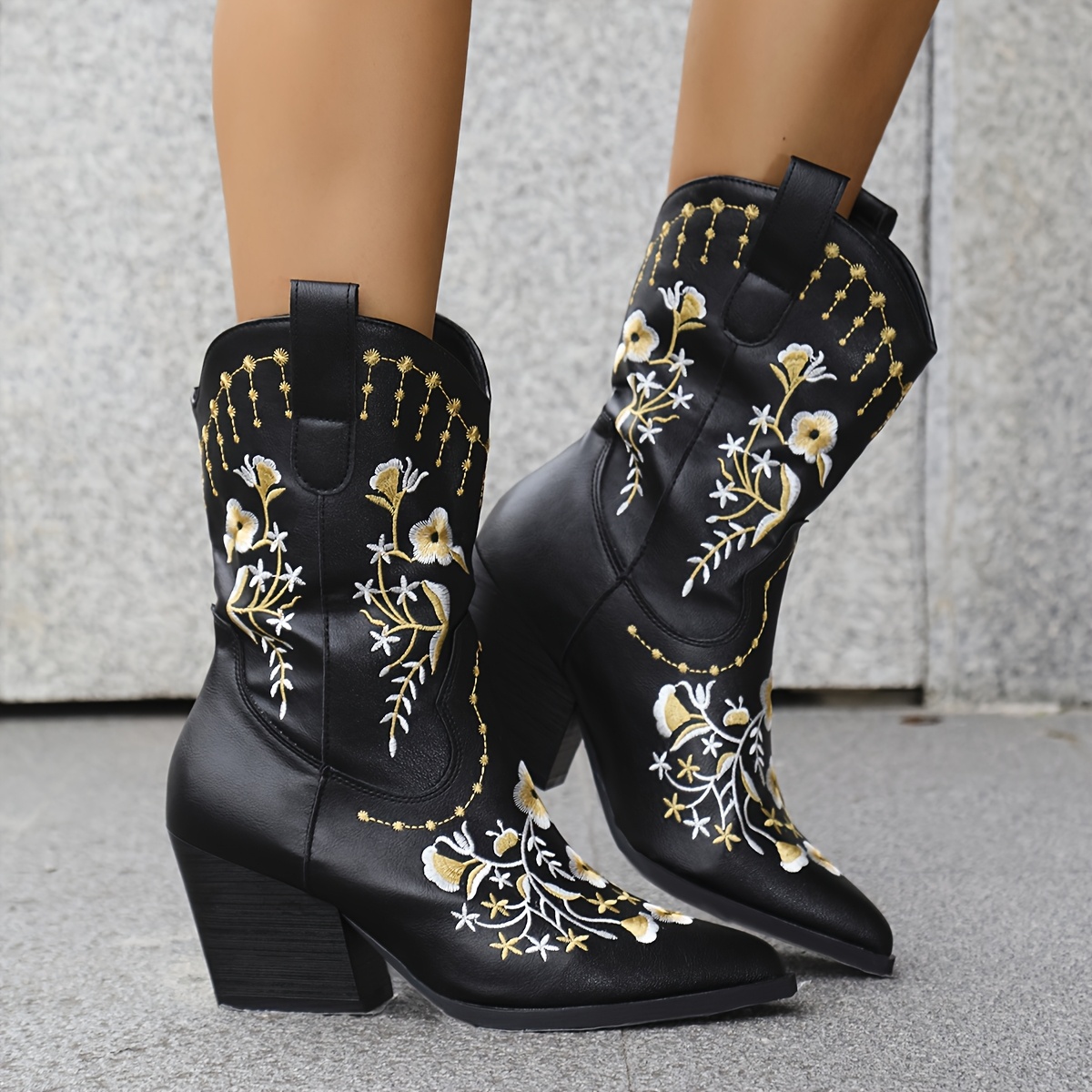 Stiefel Stiefeletten Mit Stoff Frauen Stiefeletten Dünne Fersen