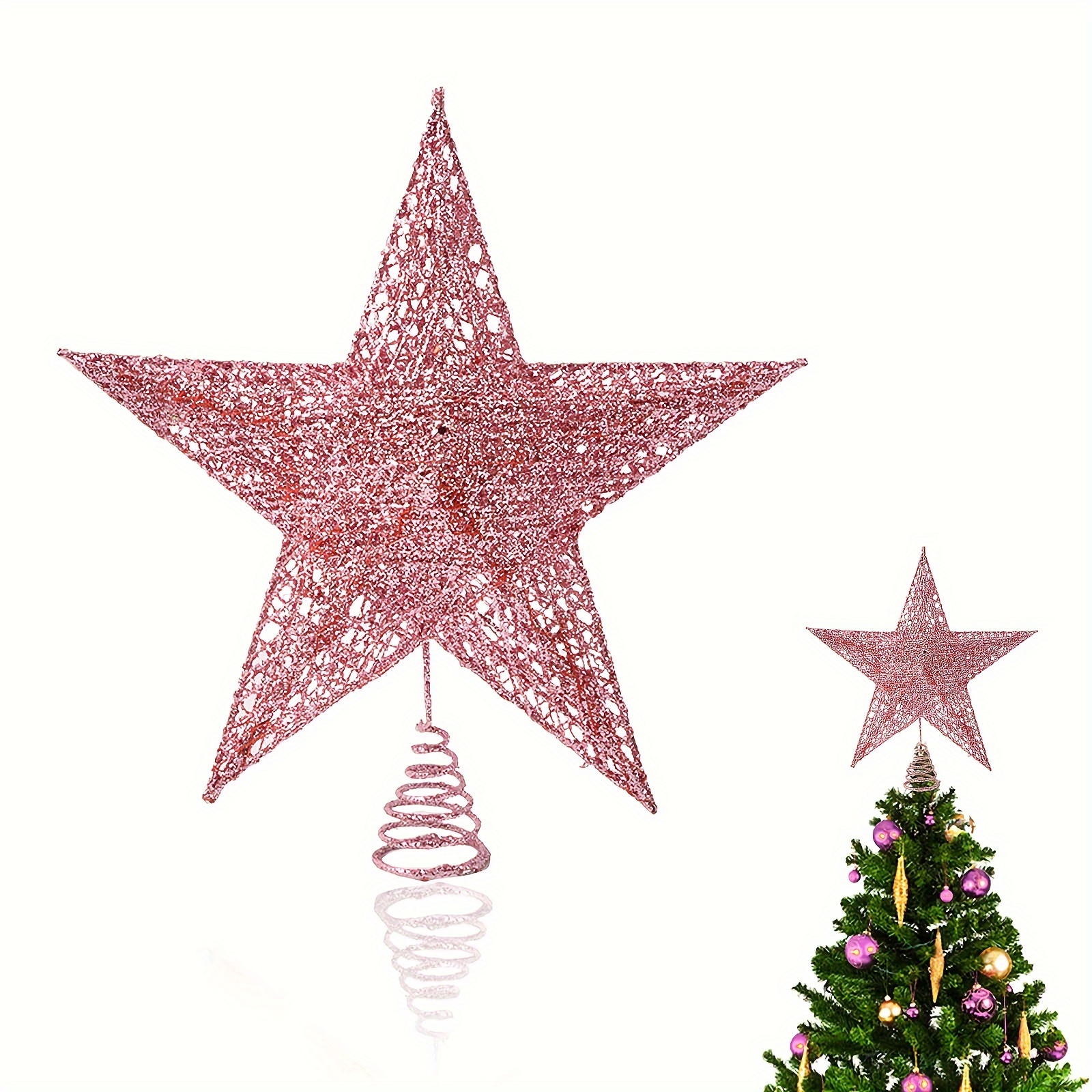 

Glam Style 10.24" Metal Star Christmas Tree Topper - Decor, Festive Christmas Tree Ornament, No Electricity Or Battery Needed (1 Piece)