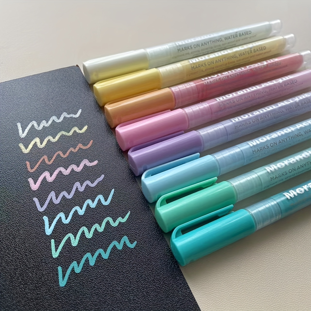 Image of 8pcs Pastel/earthy Colors Acrylic Marker Pen Set For Wood, Canvas, Stone, Rock Painting, Glass, Ceramic Surfaces, Easter Basket Stuffers Gift, Crafts Making Art Supplies For Professional Art Use
