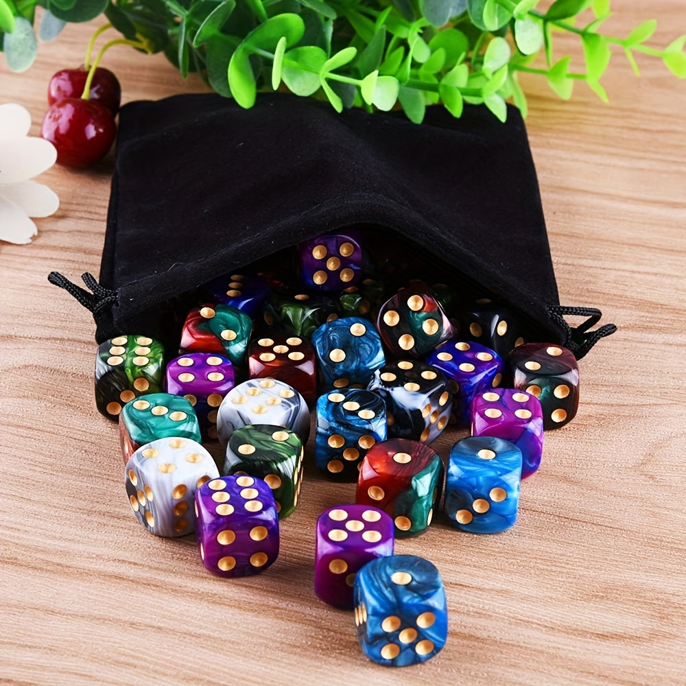 50pcs 6 Sided Game Dice Set with Two Tone Colors