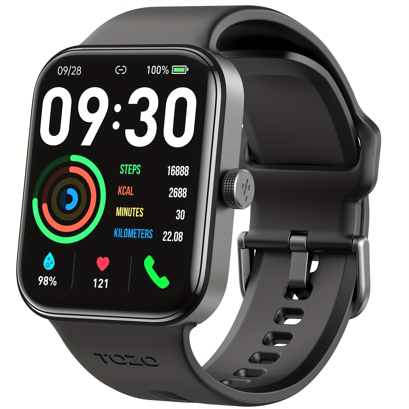 Smartwatch, Men's and Women's Fitness Tracker With Sleep Monitor, 100+ Exercise Modes, USB Charging, Android and iPhone Compatible - Image 3