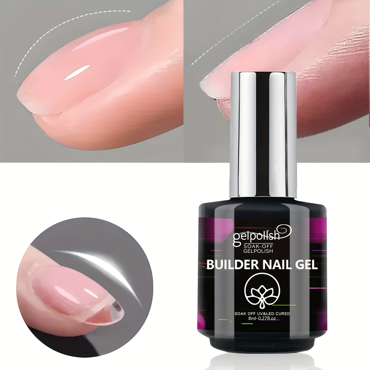 Image of Gel Nail Polish Builder Nail Gel 7-in-1 Builder Strengthener Gel Clear Builder Nail Gel Colored Hard Gel Builder Extension Nail Gel For Holiday Nail Art Design Christmas Gift For Women