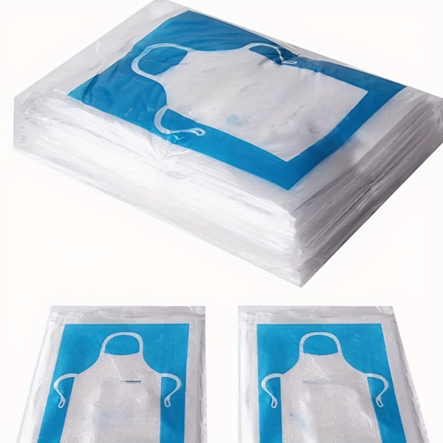 

50pcs Heavy-duty Transparent Disposable Aprons - Waterproof & Oil-resistant, Pe Material, Individually Wrapped For Easy Carry, Plastic, Portability