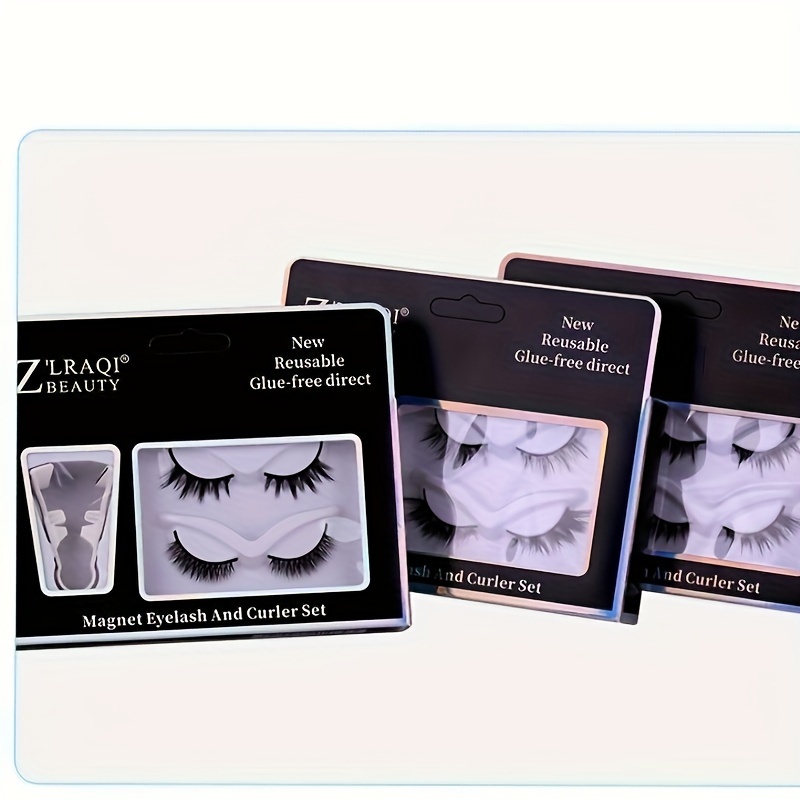 

Magnetic False Eyelashes Set - Z'lraqi Beauty Natural D Self-adhesive Lashes, Glue-free Reusable Eyelash Kit For Beginners, Multiple Pairs 10-15mm Length (2 Pairs Pack)