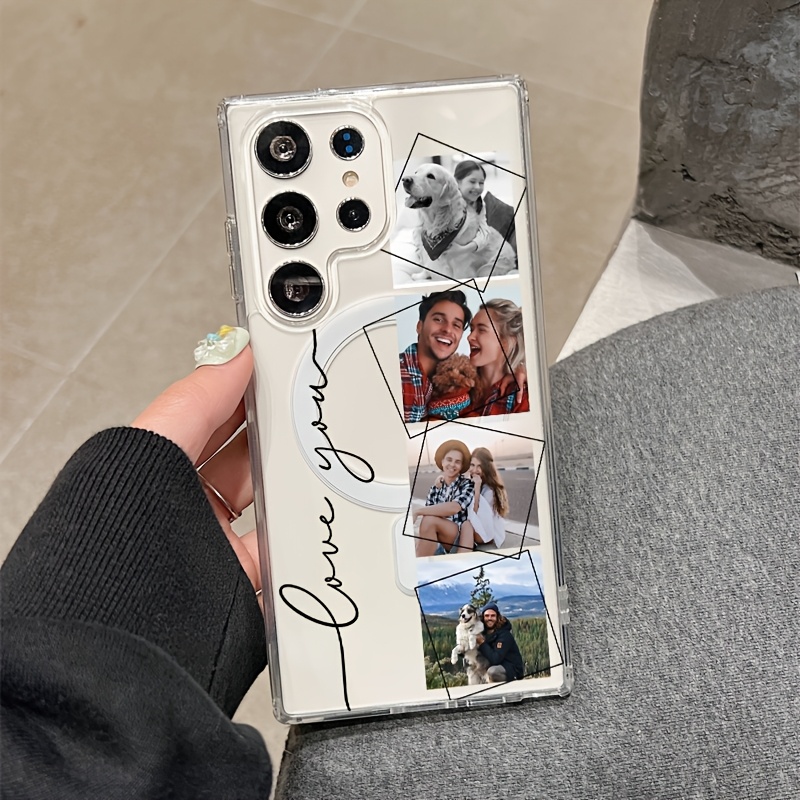 TEMU Phone Case: Personalized Custom Photo Transparent Magnetic Phone Case, Suitable For Galaxy S26 Ultra, S26, S26 Plus, A14, A15, A16, A17, A25,