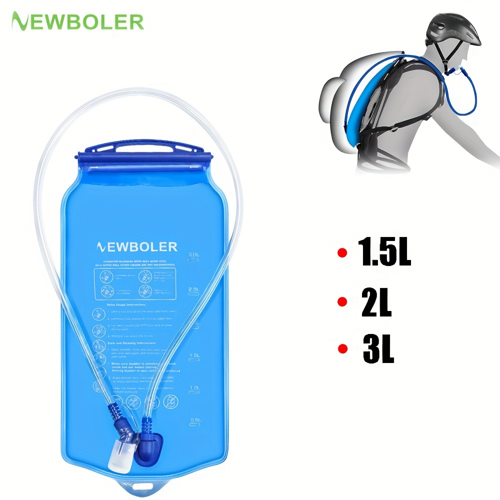 

Newboler - 1.5l/2l/3l Portable Water Bladder For Cycling, Running & Hiking | , Leakproof With Long Straw & Protective Nozzle