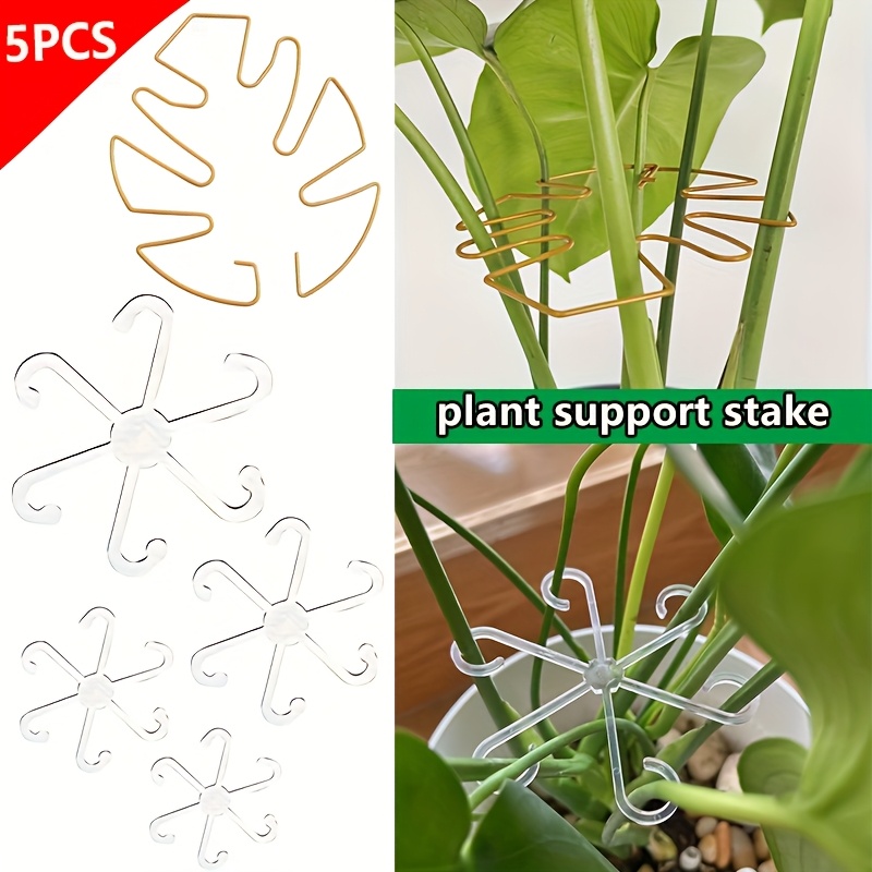 E-shop 5 Stk./ Blumen- grüne Pflanzenstützpfähle, Monstera-Fixhalter, Kippschutzstützen, Boston-Farn-Ständer, Zweigsammelpfähle, Garten-Blumen-