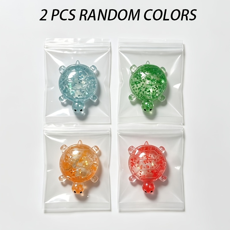 Image of 2 Pack Elastic Maltose Turtle Toy, Fun Cartoon Taba Toy, Transparent Texture, Slow Rebound Relax Fidget Toy, Sensory Toy, Classroom Rewards & Family Entertainment, Random Colors