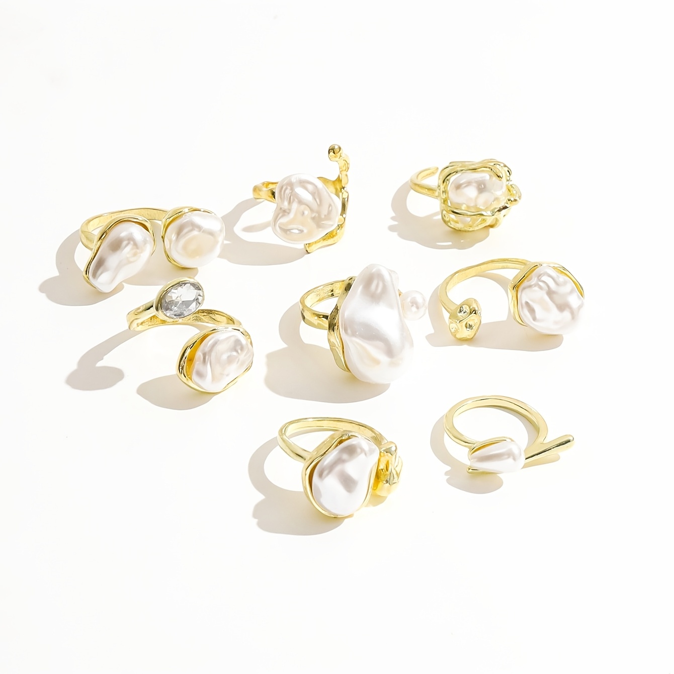 8pcs Vintage French-Style Stackable Ring Set