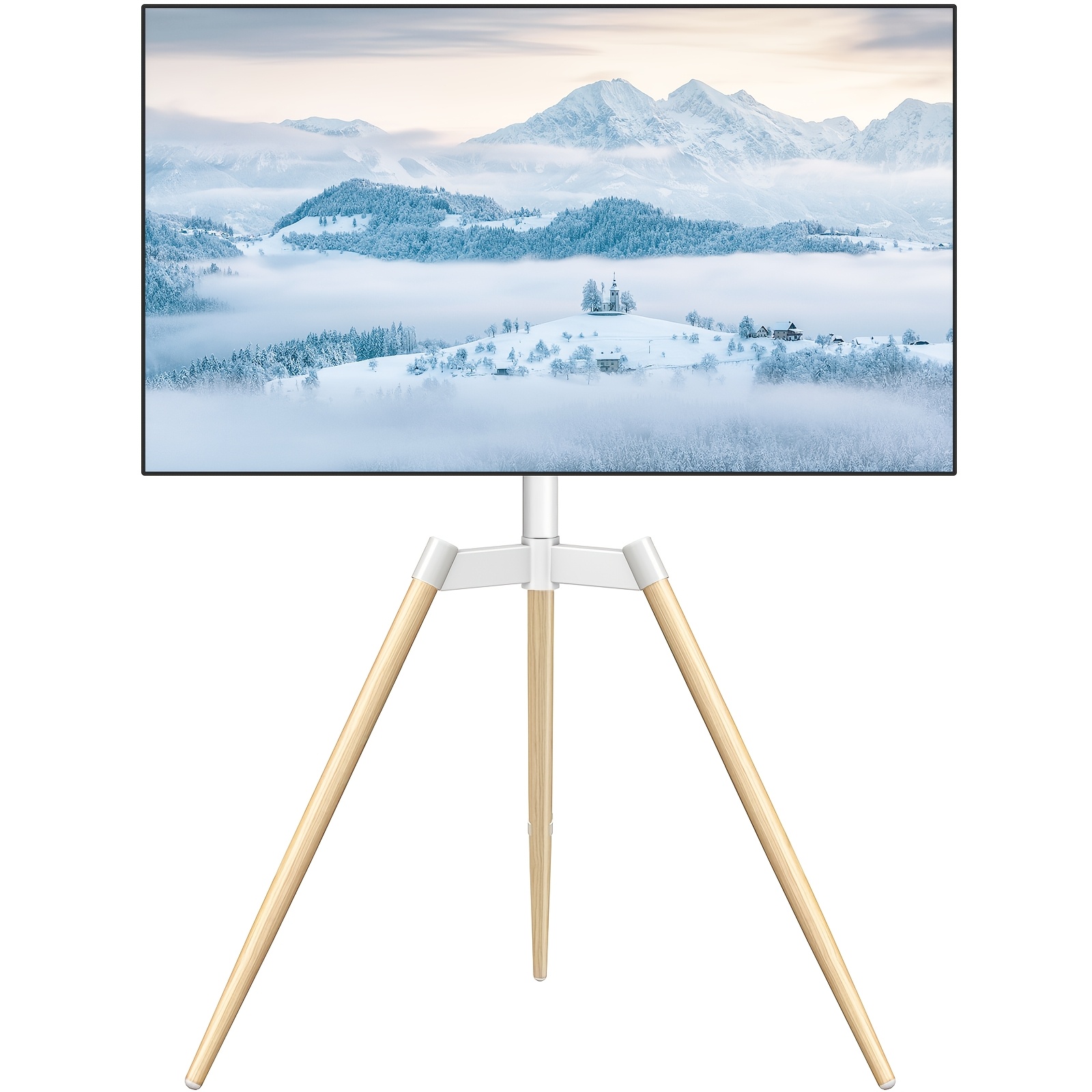 Image of Tripod Easel Tv Stand For 32-65 Inch Led Lcd Oled Screen Height Adjustable Swivel Tv Floor Stand Max Vesa 400x400mm 35kgs