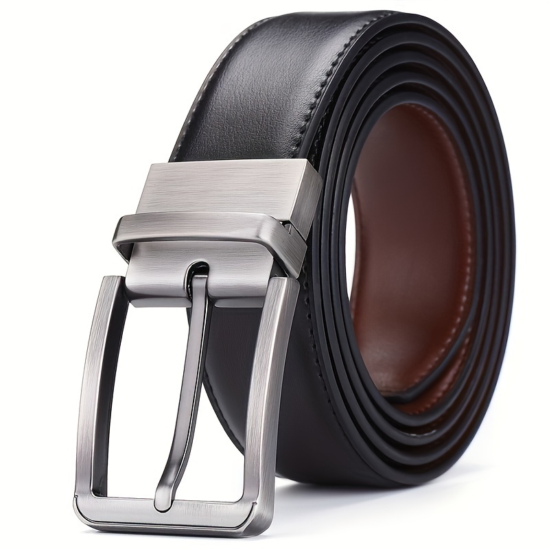 

Men's Leather Belt With Rotatable Pin - Casual Wear, Ideal Gift For Young Adults