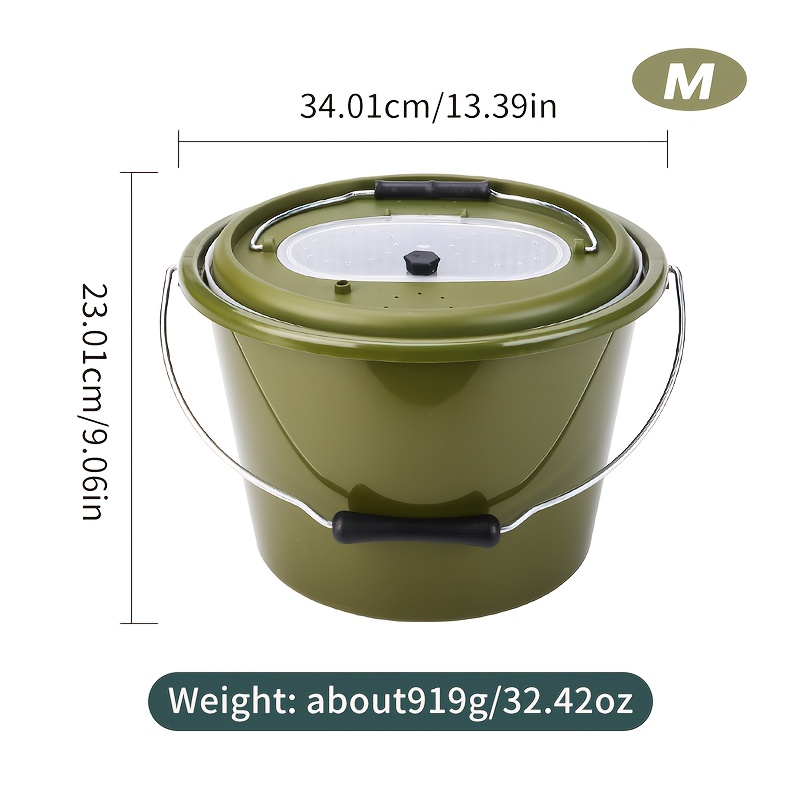 1pc Weihe Portable Double-layer Live Fish Bucket With Breathable Mesh, Small/medium, Pp Material Fish Container