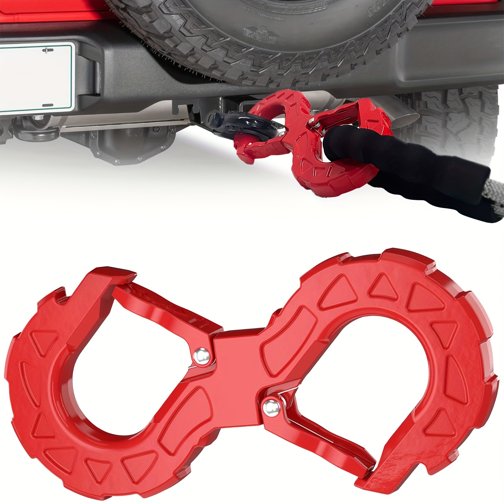 TEMU Heavy-duty G80 Alloy Steel Tow Hook - 33,000 Lbs Capacity, Quick Release For Trucks, Trailers, Suvs - Red, Waterproof & Corrosion Resistant