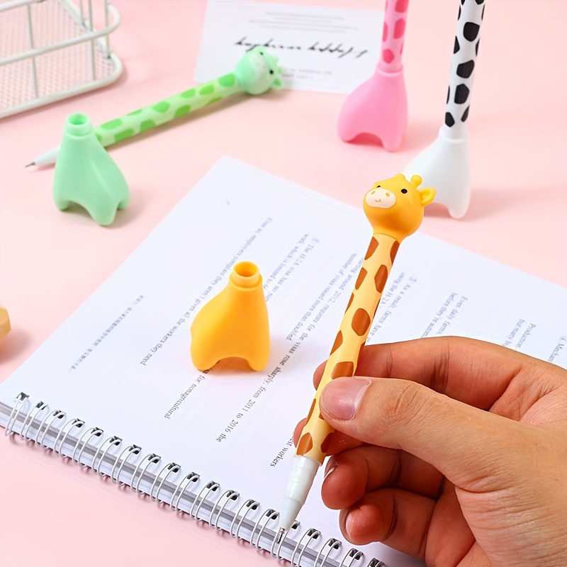 12 cute giraffe gel pens stylish and realistic design smooth black ink   for   back to school stationery kawaii supplies   writing tools Product details 1