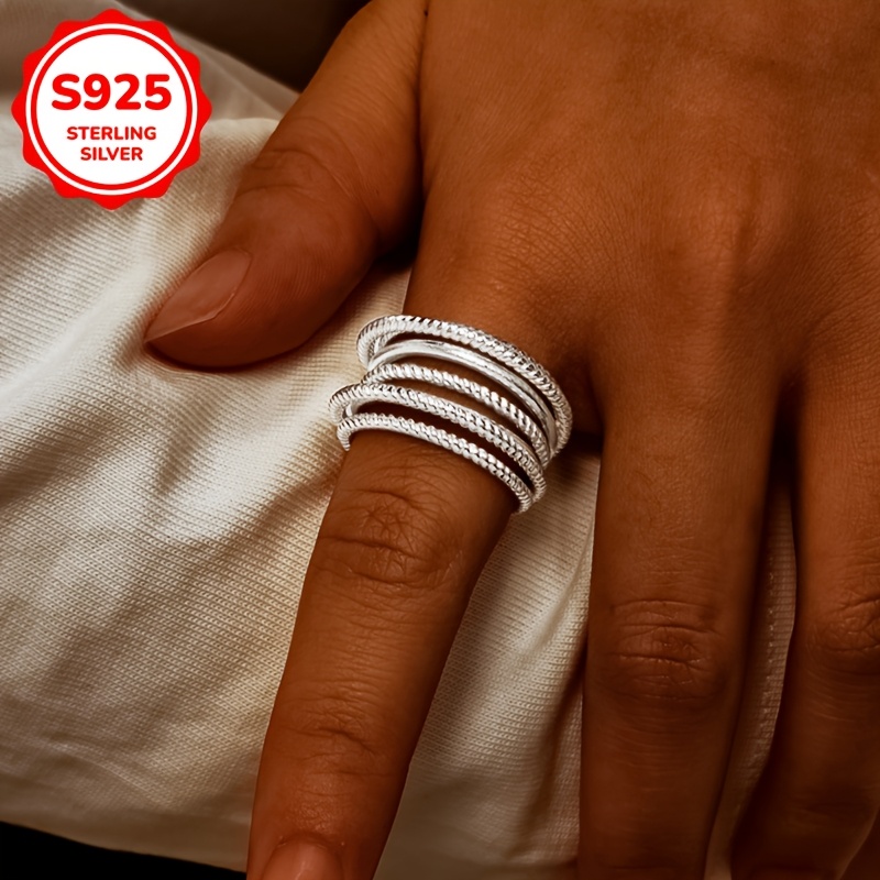 Sterling Silver Stackable Rings for Women Geometric 4g Daily Wear
