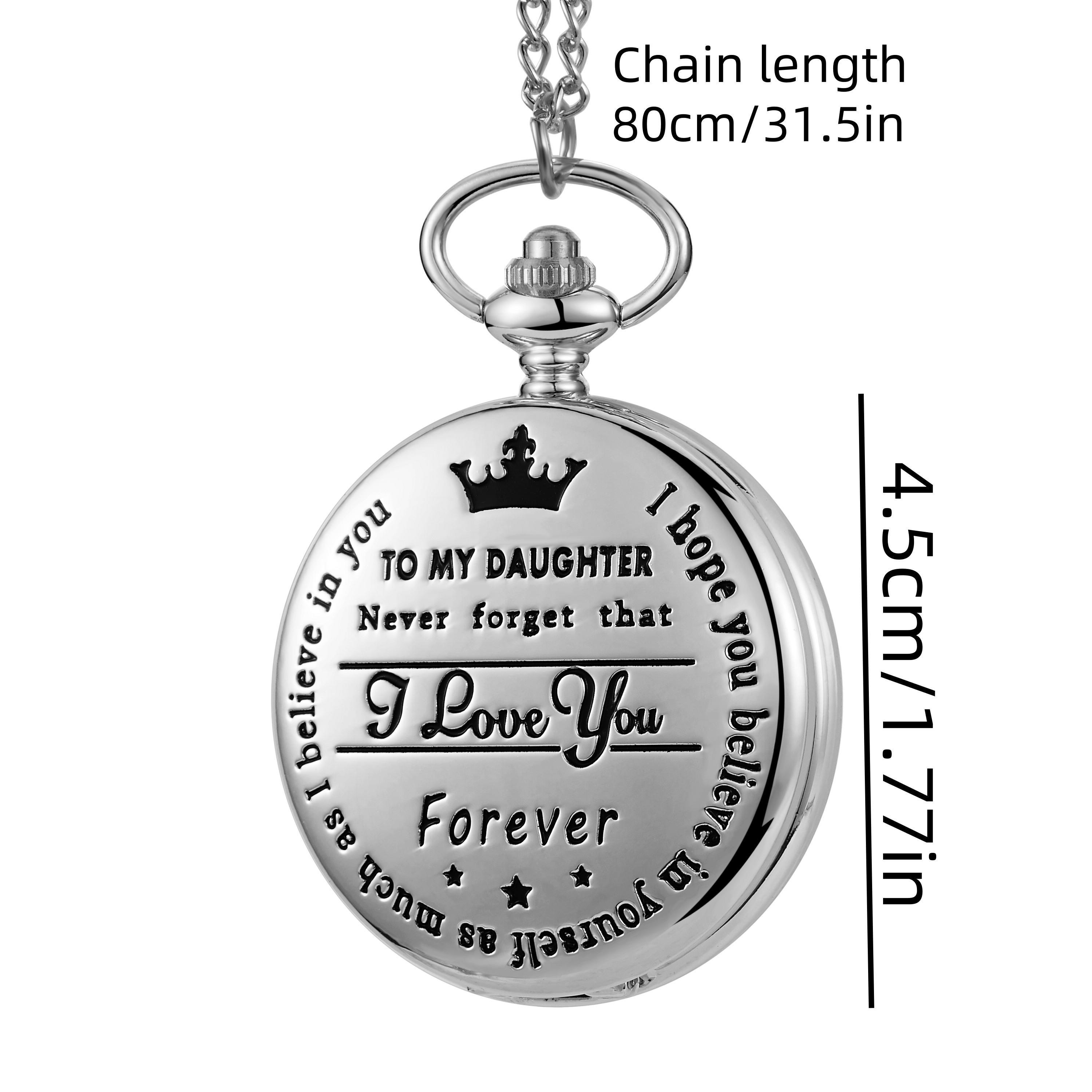 vintage roman quartz pocket watch engraved daughter - Temu  display picture 3