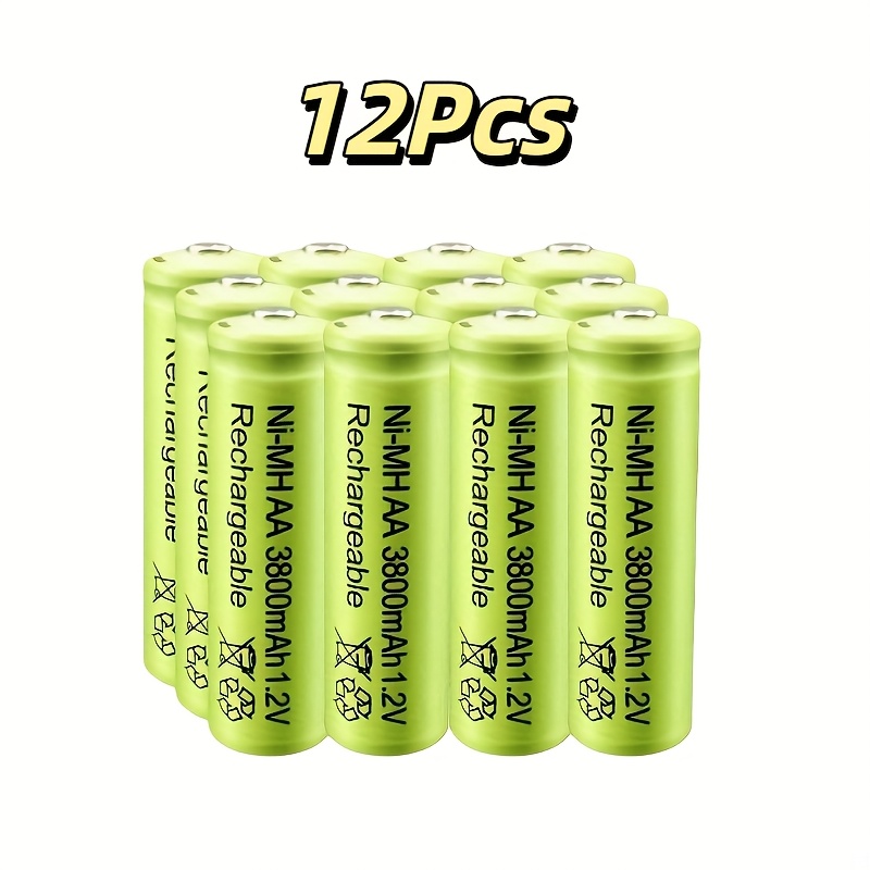 TEMU 1.2v Aa Rechargeable Batteries - 3800mah | Ossian Nickel Battery, Solid-state Development, Compatible With Humidifiers And Electric Toothbrushes