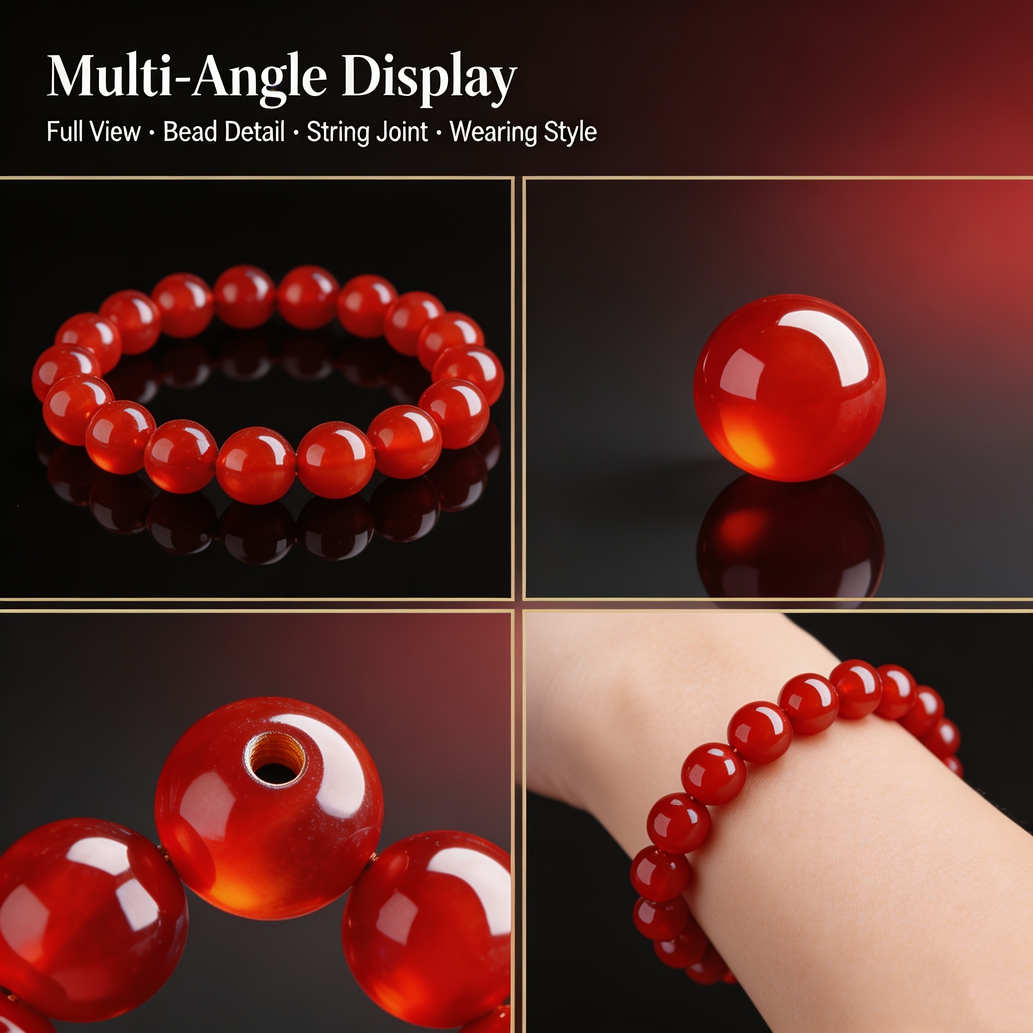 Translucent Natural Red Agate Ring, Elegant Daily Wear